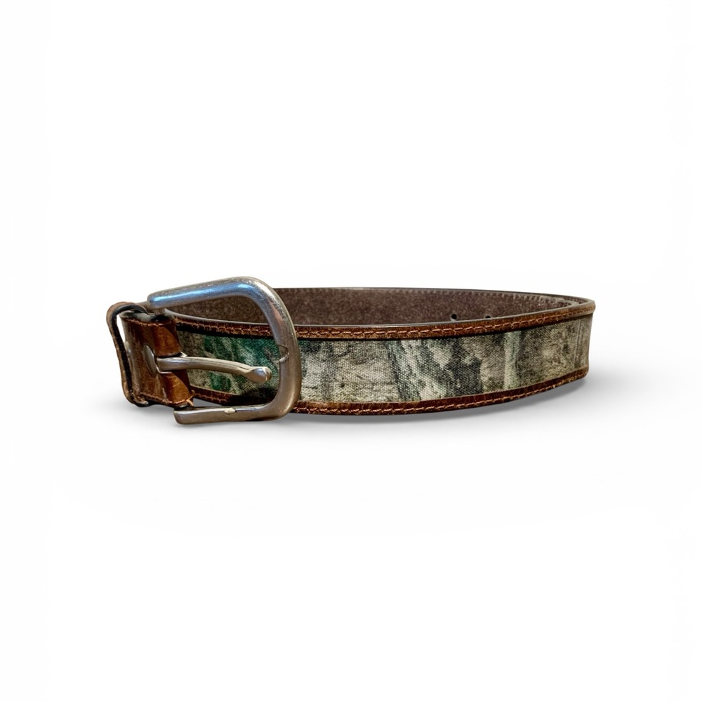 Vintage Browning Camouflage & Leather Belt Size 44